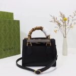 Gucci GG Women Diana Mini Tote Bag Black Leather Double G - Image 3