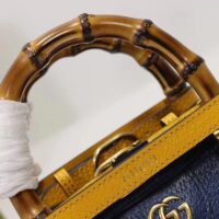 Gucci GG Women Diana Mini Tote Bag Royal Blue Leather Double G (13)