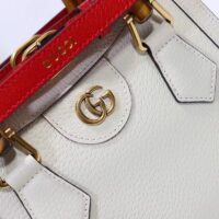 Gucci GG Women Diana Mini Tote Bag White Leather Double G (12)
