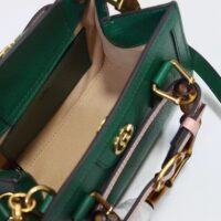 Gucci GG Women Gucci Diana Mini Tote Bag Green Leather Double G (4)