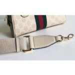 Gucci GG Women Ophidia Mini GG Top Handle Bag White Supreme Canvas - Image 9