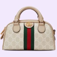 Gucci GG Women Ophidia Mini GG Top Handle Bag White Supreme Canvas