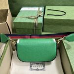 Gucci Unisex GG Adidas x Gucci Mini Bag Green Leather Off White Trefoil Print – Bild 3