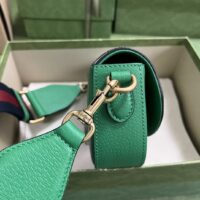Gucci Unisex GG Adidas x Gucci Mini Bag Green Leather Off White Trefoil Print (3)