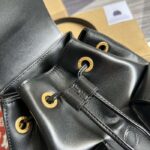 Gucci Unisex GG Bamboo Small Backpack Black Leather Bamboo Handle - immagine 8