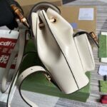 Gucci Unisex GG Bamboo Small Backpack White Leather Bamboo Handle – Image 7
