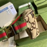 Gucci Unisex GG Jumbo GG Belt Bag Camel Ebony Canvas Zip Closure - immagine 7