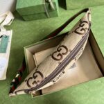 Gucci Unisex GG Jumbo GG Belt Bag Camel Ebony Canvas Zip Closure - immagine 4