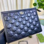 Gucci Unisex GG Matelassé Pouch Black GG Matelassé Leather Double G – Bild 2