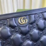 Gucci Unisex GG Matelassé Pouch Black GG Matelassé Leather Double G – Bild 7