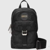 Gucci Unisex GG Off The Grid Sling Backpack Black GG Nylon