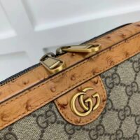 Gucci Unisex GG Python Shoulder Bag Double G Beige Ebony GG Supreme Canvas (3)