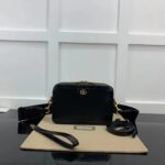 Gucci Unisex GG Python Shoulder Bag Double G Black Leather Crocodile - immagine 2