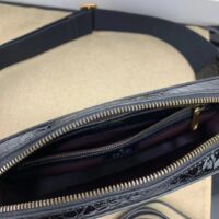 Gucci Unisex GG Python Shoulder Bag Double G Black Leather Crocodile (6)