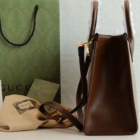 Gucci Unisex GG Small Tote Bag Beige Ebony GG Supreme Canvas (1)