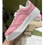 Gucci Unisex GG Sneaker Pink GG Supreme Canvas Printed Interlocking G 5.6 Cm Heel – Image 5