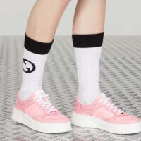 Gucci Unisex GG Sneaker Pink GG Supreme Canvas Printed Interlocking G 5.6 Cm Heel (7)