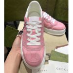 Gucci Unisex GG Sneaker Pink GG Supreme Canvas Printed Interlocking G 5.6 Cm Heel – Image 4