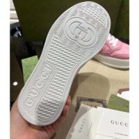 Gucci Unisex GG Sneaker Pink GG Supreme Canvas Printed Interlocking G 5.6 Cm Heel (7)