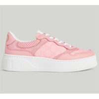 Gucci Unisex GG Sneaker Pink GG Supreme Canvas Printed Interlocking G 5.6 Cm Heel (7)