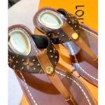 Louis Vuitton LV Sunny Flat Thong Gold Perforated Monogram Canvas Leather Outsole - Image 7