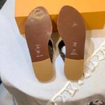 Louis Vuitton LV Sunny Flat Thong Gold Perforated Monogram Canvas Leather Outsole - Image 6