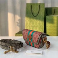 Gucci Unisex GG Top Handle Mini Bag Web Pink GG Supreme Canvas (1)