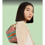 Gucci Unisex GG Top Handle Mini Bag Web Pink GG Supreme Canvas - Image 12
