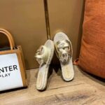 Gucci Unisex Interlocking G Cut-Out Slide Sandals Metallic Gold Leather Flat 2 cm Heel - Image 7