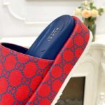 Gucci Unisex Jumbo GG Platform Slide Sandal Fuchsia Blue Supreme Low 3 Cm Heel - Bild 9
