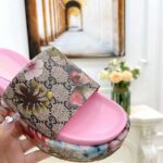 Gucci Unisex Online Exclusive Flora Sandal Multicolor GG Supreme Flora Print Canvas - Image 8