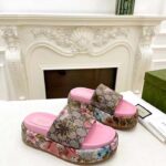 Gucci Unisex Online Exclusive Flora Sandal Multicolor GG Supreme Flora Print Canvas - Image 2