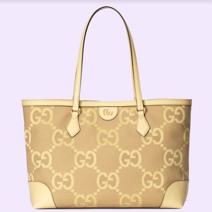 Gucci Unisex Ophidia Jumbo GG Medium Tote Beige Banana Double G