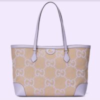 Gucci Unisex Ophidia Jumbo GG Medium Tote Beige Lilac Double G (3)