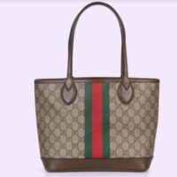 Gucci Unisex Ophidia Small Tote Bag Beige Ebony GG Supreme Canvas (1)