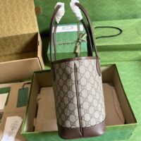 Gucci Unisex Ophidia Small Tote Bag Beige Ebony GG Supreme Canvas (1)