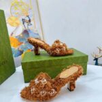 Gucci Women Adidas x Gucci Slide Sandal Brown GG Trefoil Shearling-Effect Fabric - Bild 3