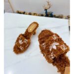 Gucci Women Adidas x Gucci Slide Sandal Brown GG Trefoil Shearling-Effect Fabric - Bild 8