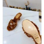 Gucci Women Adidas x Gucci Slide Sandal Brown GG Trefoil Shearling-Effect Fabric - Bild 10