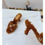 Gucci Women Adidas x Gucci Slide Sandal Brown GG Trefoil Shearling-Effect Fabric - Bild 9