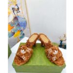 Gucci Women Adidas x Gucci Slide Sandal Brown GG Trefoil Shearling-Effect Fabric - Bild 4