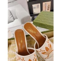 Gucci Women Adidas x Gucci Slide Sandal GG Trefoil Suede White Leather (11)