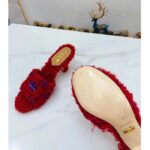 Gucci Women Adidas x Gucci Slide Sandal Red GG Trefoil Shearling-Effect Fabric - Bild 10