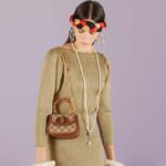 Gucci Women Bamboo 1947 Mini Top Handle Bag Beige Ebony Canvas GG Crystal - immagine 12