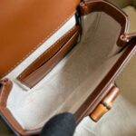 Gucci Women Bamboo 1947 Mini Top Handle Bag Beige Ebony Canvas GG Crystal - immagine 9