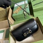 Gucci Women Dionysus Small Shoulder Bag Black Leather GG Supreme Canvas – Bild 3