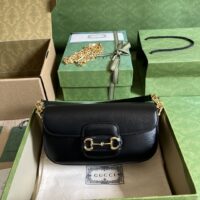 Gucci Women Dionysus Small Shoulder Bag Black Leather GG Supreme Canvas (1)