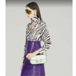 Gucci Women Dionysus Small Shoulder Bag Light Green Leather GG Supreme Canvas - immagine 12