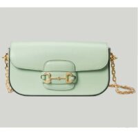 Gucci Women Dionysus Small Shoulder Bag Light Green Leather GG Supreme Canvas (2)