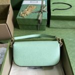 Gucci Women Dionysus Small Shoulder Bag Light Green Leather GG Supreme Canvas - immagine 5